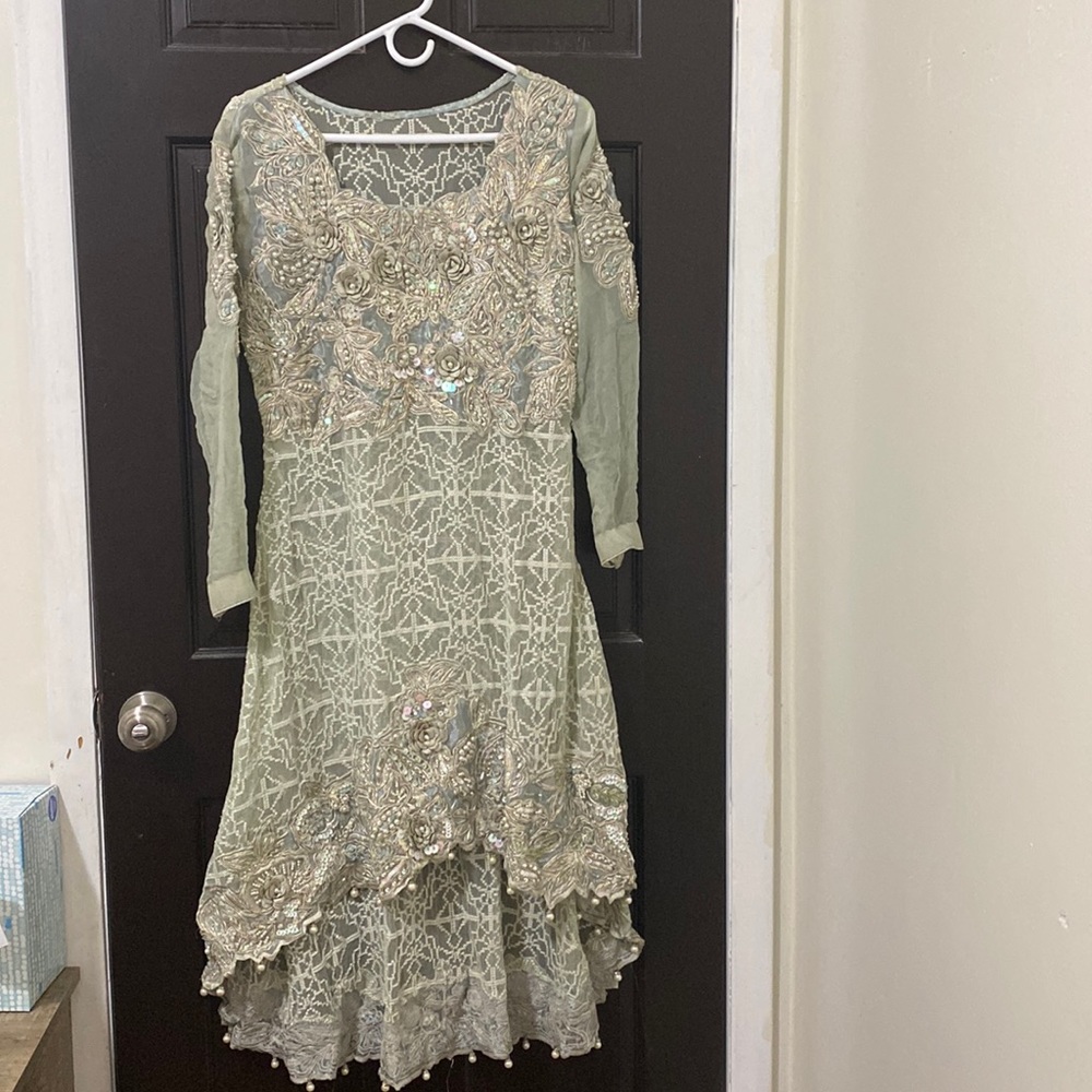 High low mint Pakistani shalwar kameez